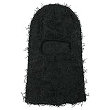 FAIRUO Knit Distressed Balaclava Distressed Knitted Full Face Ski Mask Ski Balaclava Fuzzy Balaclava Camouflage Balaclava, Schwarz , for M