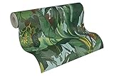 A.S. Création Vinyltapete Dekora Natur Tapete in Dschungel Optik 10,05 m x 0,53 m blau braun grün Made in Germany 958981 95898-1