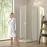 Eckdusche 80x80x195cm mit Eckeinstieg für Duschtasse
