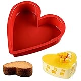 Herz Großes Kuchenform Schokoladenform Pralinenform Herz-Springform Silikon Backform Herzbackform Pralinenform für besondere Backkreationen, Herz-Backform Marken-Backform das Backen mit Liebe