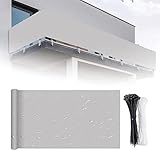 Generisch Balkon-Sichtschutz P5x600cm, Balkonabdeckung, Wind- und UV-Schutz, mit Nylon-Seilösen und Seildekoration für Balkon, Terrasse und Gartengeländer – Hellgrau