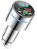 Mohard FM Transmitter Auto Bluetooth 5.3, Ganzmetall PD 20W & QC3.0 18W Schnelles Autoladegerät Zigarettenanzünder, KFZ Bluetooth Adapter Auto Freisprechanlage, Noise Cancelling Mikrofon, Ringlicht