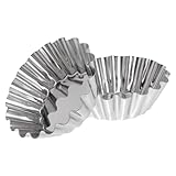 SHOWERORO 12 Stk Törtchenformen Tart Shell Eierkuchen-Backblech Mini- -Dosen Cupcake-Förmchen aus Metall Tortenschalenformen Mini-Cupcake-Form Blumentortenform Tortenform aus Edelstahl