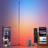 LED Stehlampe Wohnzimmer, WiFi RGB Stehlampe Dimmbar Funktioniert mit Alexa, 155cm Led Stehleuchte mit APP, DIY-Modus,16 Millionen Farben, 44+ Szenenmodi, Musikmodi & Timing-Funktion Deko Schlafzimmer