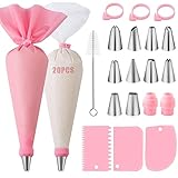 Spritzbeutel mit Tüllen 40 Stück, Nifogo Spritztüllen Set, Torten Zubehör mit Spritztüllen Edelstahl, Silikon Spritzbeutel für Cupcakes, Torten Dekorieren, Kuchen