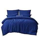 RUIKASI Bettwäsche 200x220 Blau 3teilig - Königsblau Mikrofaser Bettwäsche-Sets Oeko-TEX, Bettbezüge 200 x 220cm + 2 Kissenbezüge 80x80cm mit Reißverschluss, Weich und Bügelfrei