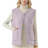 Steppweste Damen Leicht Mittellang Weste Damen Elegant Daunenweste Große Größen Winterjacke Warm Gefüttert Fleeceweste Mit Knöpfen Ärmellos Übergangsweste Frauen Casual Damenweste