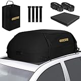 GADLANE Autodachtasche, 400 l, wasserdichte Dachboxen für Autos mit 6 stabilen Gurten, Anti-Rutsch-Matte und Aufbewahrungstasche, Schwarz