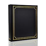 ARPAN A4 Zertifikat 3-Ring-Ordner Einsteckfach 100 Taschen Gepolstertes Fotoalbum Organizer (schwarz)