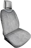 DUNLOP Frottee Autositzbezüge – 130 x 70 cm – Universell Passend –Waschmaschinenfest – Grau