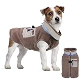 FEimaX Warme Hundemantel Winddichte Haustier Winter Fleece Hundejacke Winterweste mit D-Ring Hundekleidung Welpenjacke für Kleine Mittlere Hunde