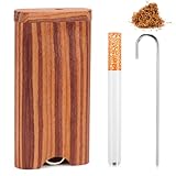 FSWWSF One Hitter Box Mini Holz Zigarettenbox Pfeife Räuchern Zubehör Holz Zigarette Dugout mit Reinigungshaken Tabak und Andere