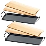 Rosenstein & Söhne Zedernholzbrett: 4 Zedernholz-Grillbretter für Holzkohle- & Gasgrills, mit Metallrahmen (Räucher Grill-Bretter, Grillbretter Zeder, Flammlachsbretter)