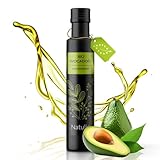 Natulio BIO Avocadoöl kaltgepresst 250ml - zur Ernährung sowie zur Hautpflege geeignet - reich an Vitamin E und ungesättigten Fettsäuren - zertifiziert nach DE-ÖKO-006
