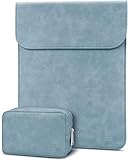 MaEiol 15-16 Zoll Laptop Sleeve Laptophülle, Laptoptasche Hülle mit Zubehör Tasche, PU Leder Vertikale Laptop Hülle Computer Tasche für MacBook/HP/Dell/Lenovo/Acer/Huawei/Samsaung/Surface, Blau