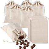 Fyguard 10 Stück Leinensäckchen, 19 x 29cm Jutesäcke Mittel Leinenbeutel mit Kordelzug Stoffbeutel zum Befüllen für Weihnachten Geburtstag Geschenke Schmuck (Weiß)