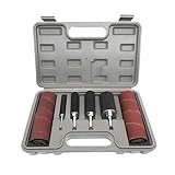 SEALFO 20-teiliges Spindelschleifer-Trommel-Set Schleifband, Gummidorn, Spindel + Schleifhülsen mit Koffer, für Holzbearbeitungsbohrer, Drehwerkzeug