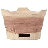 DOITOOL Holzkohlegrill Outdoor Kleiner Ton Grillofen aus Hitzebeständigem Lehm mit Grillrost Formstabiler Camping Grill für Garten und Terrasse