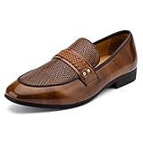 MEIJIANA Herren Mokassins Herren Schuhe Mokassins Leder Schuhe Herren Slipper Business Schuhe Herren, Braun-A, 44 EU (11 UK)