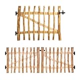 BooGardi Gartentor Holz Bausatz · 168 Größen bis 3m · Breite 100 cm Höhe 90 cm Lattenabstand 7-9 cm · Staketentor Haselnuss · Einflügeltor · Gartentür