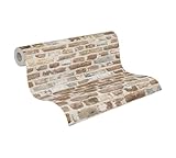 Tapete Stein Braun Beige A.S. Création THE BOS 388293 Vliestapete Backstein Tapete 10,05 m x 0,53 m Made in Germany
