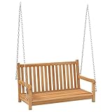vidaXL Teak Massiv Hollywoodschaukel Gartenschaukel Schaukelbank Hängeschaukel Schaukel Bank Gartenbank Gartenmöbel Hängebank 114x60x64cm