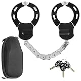 PEESHON E Scooter Schloss,Schloss für E-Scooter Und Handschellenschloss mit SchlüSsel,Fahrradschloss mit Lenkertasche,für Elektroroller, Fahrräder, Scooter Und Motorräder