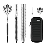 Champify® 23g 90% Tungsten Darts Set “Blizzard” mit schwarzer Darttasche| 3 Steeldarts mit 9 Alu-Schäften & 9 Flights | Dart Set mit Zubehör | Dartpfeile mit Metallspitze