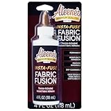 Aleene’s Fabric Fusion Insta Fuse Textilkleber Waschmaschinenfest - 118 ml Starker Bastelkleber – Transparenter Stoffkleber - DIY Superkleber und Rhinestone Glue
