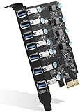 FARBOKO USB PCIe Karte 7-Port, USB 3.0 5Gbps PCIe Erweiterungskarte USB 3.2 (USB 3.1) Gen1 PCIe USB HUB für Windows 10/8/7/XP und MAC OS 10.8.2 Above