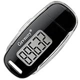 3D Walking Schrittzähler, USB Aufladbar Schrittzähler zum Gehen mit Großem Display, Einfacher Schrittzähler Ohne App und Handy, Genauer Pedometer Verfolgen Sie Schritte (Schwarz)