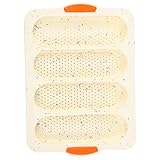 Amosfun Baguette-Silikonform de para gelatinas Pizzaofen zum grillen Backwerkzeug Antihaft Brotform Brotbackform für Hausgebrauch Französische Bartform Antihaft-Backform Kieselgel Beige