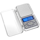 Gvolatee Küchenwaage Digitale Professionelle, 0.1 g-500 g, Mini Digitalwaage Multifunktions mit Lcd Display und Tara Funktion, Taschenwaage klein für Lebensmittel, Schmuck, Labor, Medizin,Kaffee