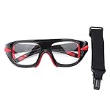 Gavigain Racquetball-Brille, stoßfest, PC-Linse, schützende Basketball-Trainingsbrille für Trainingsgeräte (black & red)
