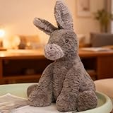 Kuscheltier Esel, 23cm Esel Stofftier, Niedliches EselPlüschtier, Plüschtier für Kinder, Kuscheltiere zum Kuscheln und Spielen, Plüsch als Dekokissen und Spielzeug, Geschenk für Kinder, Mädchen,Jungen