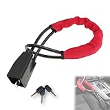KEELYY Lenkradkralle, Lenkradschloss für Auto, Wegfahrsperre Auto Diebstahlsicherungen vom Lenkrad bis zur Gurtsteckdose, Universell Lenkradkralle für Auto