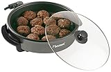Bestron Elektrische Partypfanne, XL-Multifunktionspfanne Ø32cm mit Glasdeckel, Antihaftbeschichtet, 1.500 Watt, AHP1500Z, Farbe: Schwarz