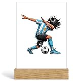 Hey!Print Fußball Dabbing Junge Argentinien Acrylaufsteller Fußball Geschenkidee Argentinien Fanartikel Kinder Jungen Fußballmotiv