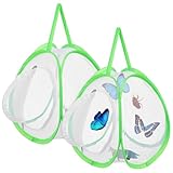 Cabilock 2 Stück Schmetterlingslebensraum Netzgehege mit Transparentem Atmungsaktivem Netz Leichtem Tragbarem Schmetterlingshaus für Outdoor Beobachtung