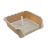 Gralara Hundetöpfchen für den Innenbereich mit Schutzwand, Rutschfester Mattenhalter, spritzwassergeschützte Hundetoilette für das Pinkeln, Training, , Brown