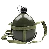 luckything 1/1,5/2 / 2,5/3 L Feldflasche Wasserflasche Trinkflasche Trinkbecher, Militär Sport Armee Kantine Radfahren Außenflasche Militär Kochgeschirr Camping Wandern Außenstehende Aluminium