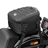 KEMIMOTO Motorrad Tasche 7-12L, wasserdichte Motorrad Hecktasche, große Kapazität, erweiterbare Satteltasche, Gepäckträgertasche, einfache Montage, schwarz