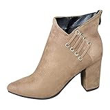 Freizeitstiefeletten FüR Frauen,Reitstiefel Mit Absatz FüR Damen,Elegante Winterstiefeletten Mit Hoher Absatz,Pumps Keilabsatz Schuhe,Kurzschaft Ankle Boots Damen,Spitz Stiefeletten Solide