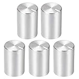 sourcing map 5St Knopf Alu Lautstärkeregler Potentiometer Rändelwelle Drehknopf 10mmx15mm Silber