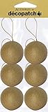 Decopatch Décopatch NO006O Weihnachtskugel M aus Pappmaché, 6,5 x 6,5 x 6,5 cm, zum Verzieren und Aufhängen, perfekt für Weihnachtsdeko, Kartonbraun, 6er Set