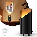 LED Uplight Spot, 7W LED Bodenstrahler zur indirekten Beleuchtung, Standleuchte inklusive GU10 LED Lampe 500LM, Warmes Licht mit 3000 Kelvin, Bodenleuchte mit Fußschalter, Schwarz (1 Stück)