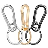 LIQWEI 3 Stück Metall-Schlüsselanhänger, Karabiner Schlüsselanhänger, Zinklegierung Schlüsselringe mit Karabiner Karabinerhaken Schnellverschluss Schlüsselringe Clips für Herren Damen Autoschlüssel