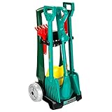 Theo Klein 2751 Bosch Garten 7-teiliger Gartenwagen I Set mit hochwertigen Garten-Geräten für Kinder I Inkl. Rasentrimmer u.v.m. I Maße: 33,5 cm x 18 cm x 56,5 cm I Spielzeug für Kinder ab 3 Jahren