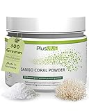 PlusVive Sango Koralle Pulver hochdosiert 300 g I Reines Pulver aus Sango Meereskoralle I Mit Calcium & Magnesium im Verhältnis 2:1 I Nahrungsergängzungsmittel vegan & laborgeprüft