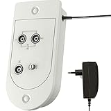 TronicXL Zweigeräteverstärker Kabelfernseh Verstärker 25dB Splitter Weiche mit Verstärkung zb kompatibel mit Unitymedia Vodafone Kabel Deutschland Kabel-BW PYUR TeleColumbus Kabelfernsehen 2-Fach